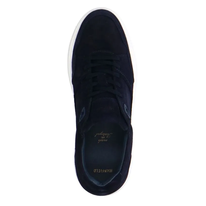 Manfield Navy suède sneakers^Heren Sneakers