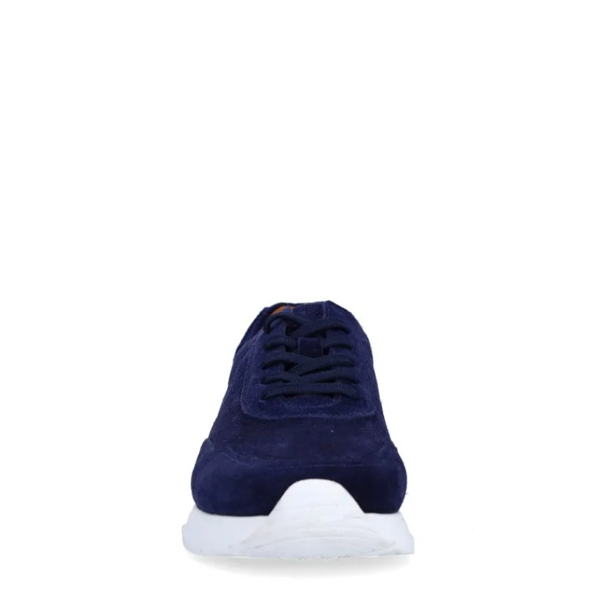 Manfield Navy suède sneakers^Heren Sneakers