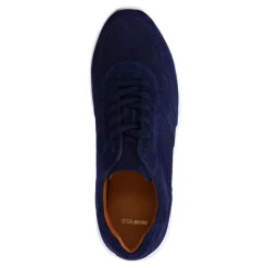 Manfield Navy suède sneakers^Heren Sneakers
