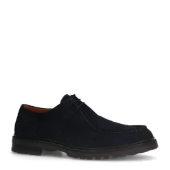Manfield Navy suède veterschoenen^Heren Veterschoenen
