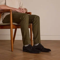 Manfield Navy suède veterschoenen^Heren Veterschoenen