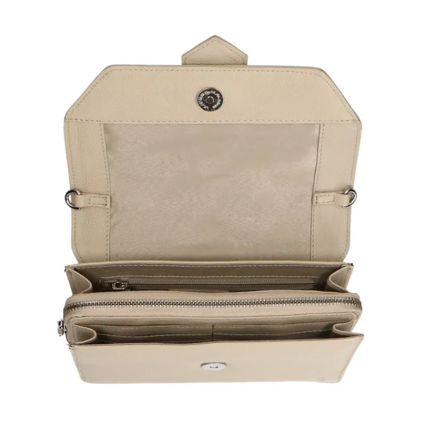 Manfield Off white leren clutch^ Clutches