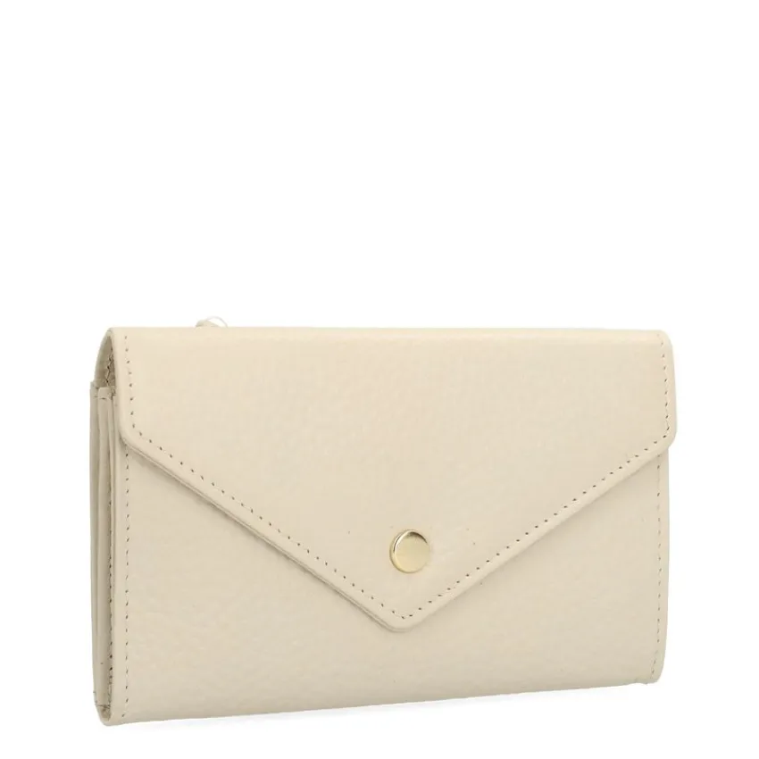 Manfield Off white leren portemonne^ Portemonnees