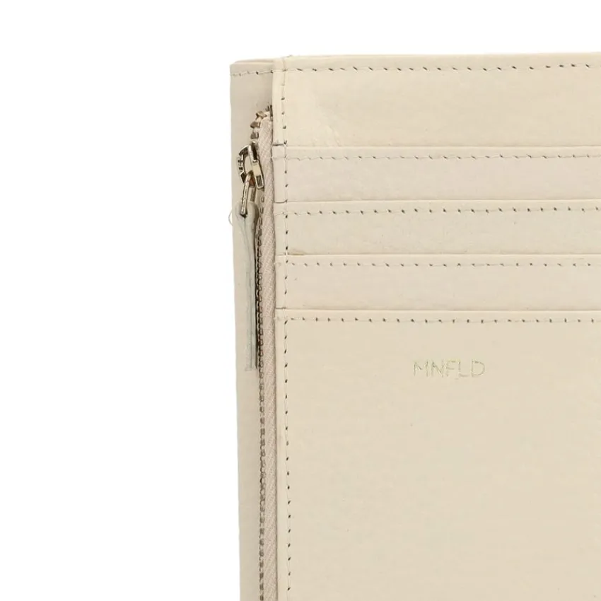Manfield Off white leren portemonne^ Portemonnees