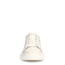 Manfield Off white leren sneakers met bruine details^Heren Sneakers