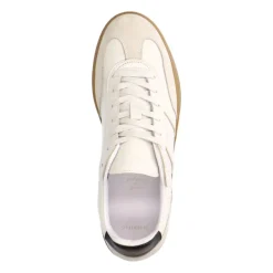 Manfield Off white leren sneakers met suède details^Heren Sneakers