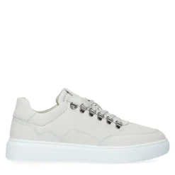 Manfield Off white nubuck sneakers^Heren Sneakers