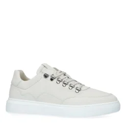 Manfield Off white nubuck sneakers^Heren Sneakers