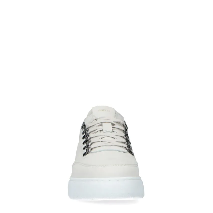 Manfield Off white nubuck sneakers^Heren Sneakers