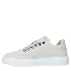 Manfield Off white nubuck sneakers^Heren Sneakers