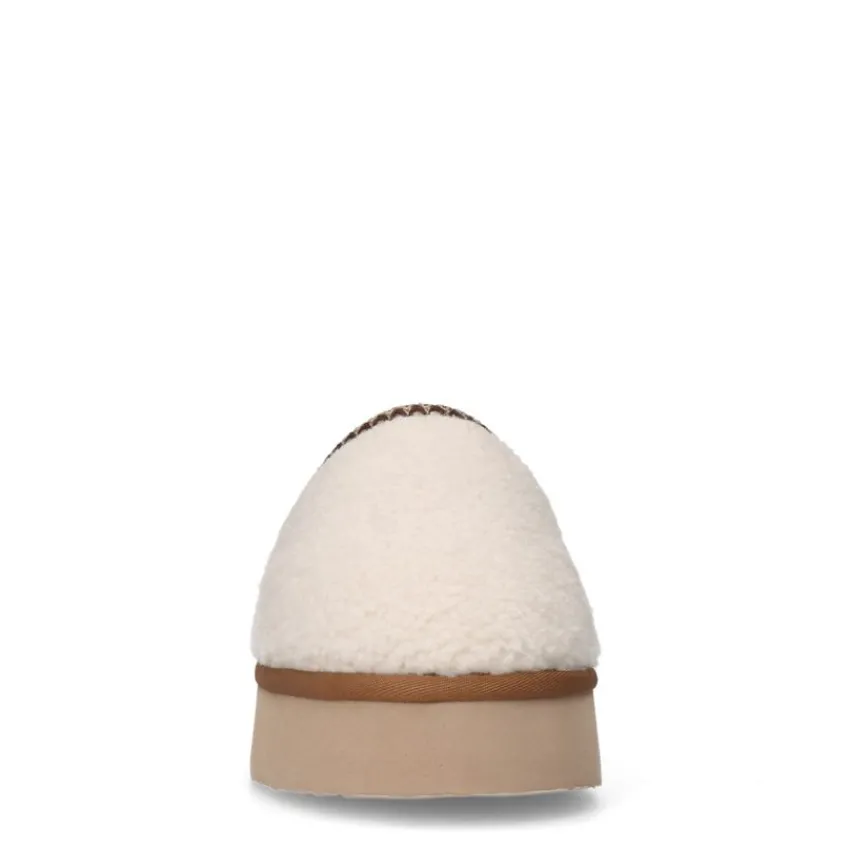 Manfield Off white teddy instappers^DAMES Pantoffels