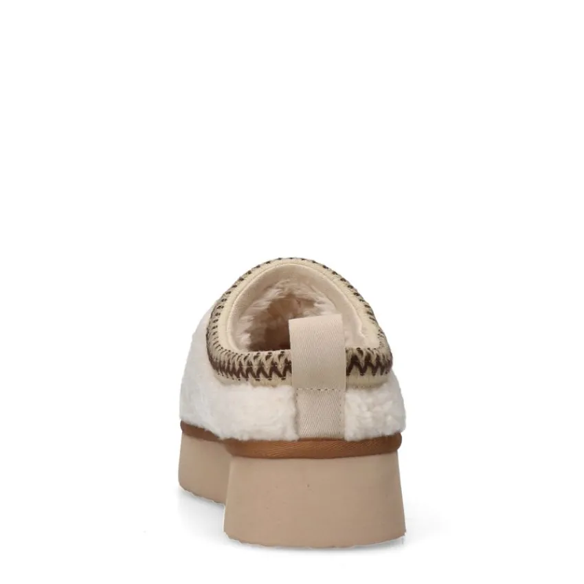 Manfield Off white teddy instappers^DAMES Pantoffels