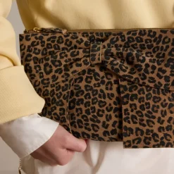 Manfield Panter suède schoudertas^ Schoudertassen