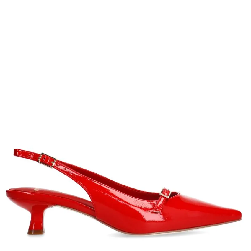 Manfield Rode lak slingbacks^DAMES Pumps|Slingbacks