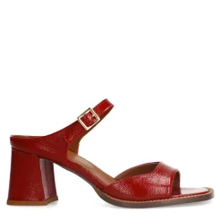 Manfield Rode lakleren sandalen met hak^DAMES Sandalen