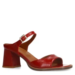 Manfield Rode lakleren sandalen met hak^DAMES Sandalen