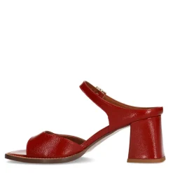 Manfield Rode lakleren sandalen met hak^DAMES Sandalen