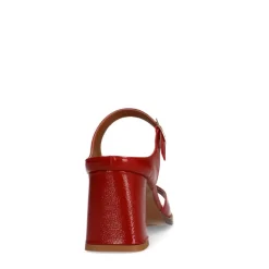 Manfield Rode lakleren sandalen met hak^DAMES Sandalen