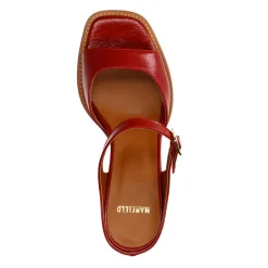 Manfield Rode lakleren sandalen met hak^DAMES Sandalen
