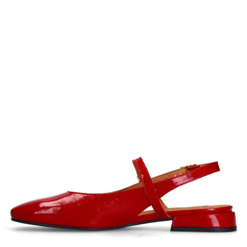 Manfield Rode lakleren slingbacks^DAMES Pumps|Slingbacks