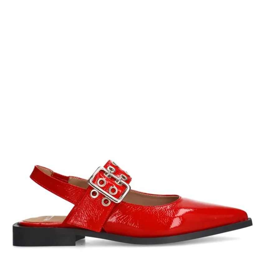 Manfield Rode lakleren slingbacks^DAMES Pumps|Slingbacks