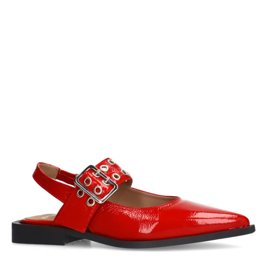 Manfield Rode lakleren slingbacks^DAMES Pumps|Slingbacks