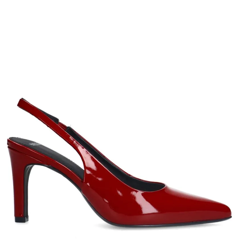 Manfield Rode lakleren slingbacks^DAMES Pumps|Slingbacks