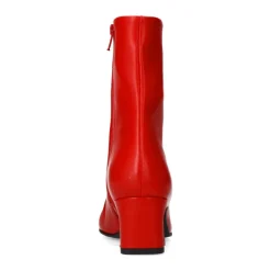 Manfield Rode leren enkellaarsjes met hak^DAMES Enkellaarsjes