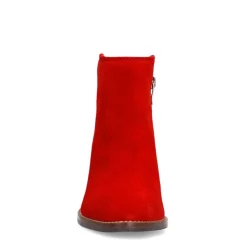 Manfield Rode suède enkellaarsjes met hak^DAMES Enkellaarsjes