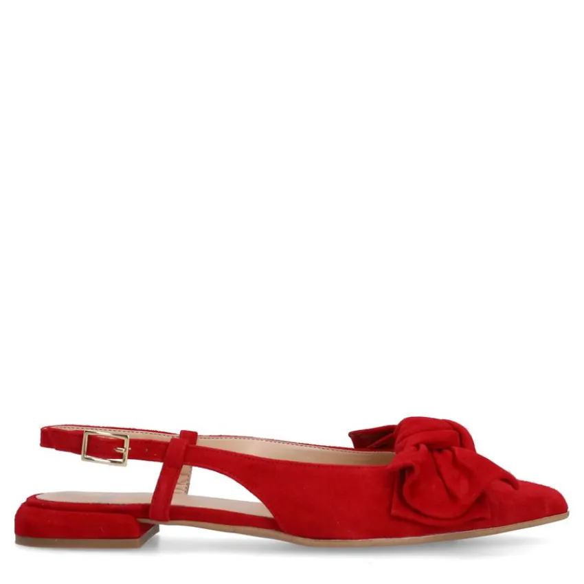 Manfield Rode suède slingbacks^DAMES Pumps|Slingbacks