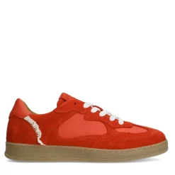 Manfield Rode suède sneakers^DAMES Sneakers