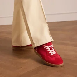 Manfield Rode suède sneakers^DAMES Sneakers