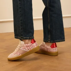 Manfield Roze bouclé sneakers^DAMES Sneakers