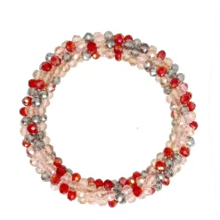 Manfield Roze glaskralen armband^ Sieraden