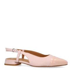 Manfield Roze leren slingbacks met lakleren neus^DAMES Pumps|Slingbacks