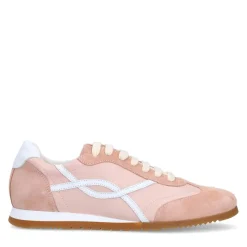 Manfield Roze leren sneakers^DAMES Sneakers