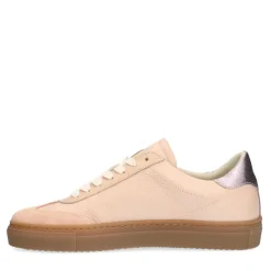 Manfield Roze leren sneakers met suède details^DAMES Sneakers