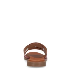 Manfield Roze metallic leren slippers^DAMES Slippers