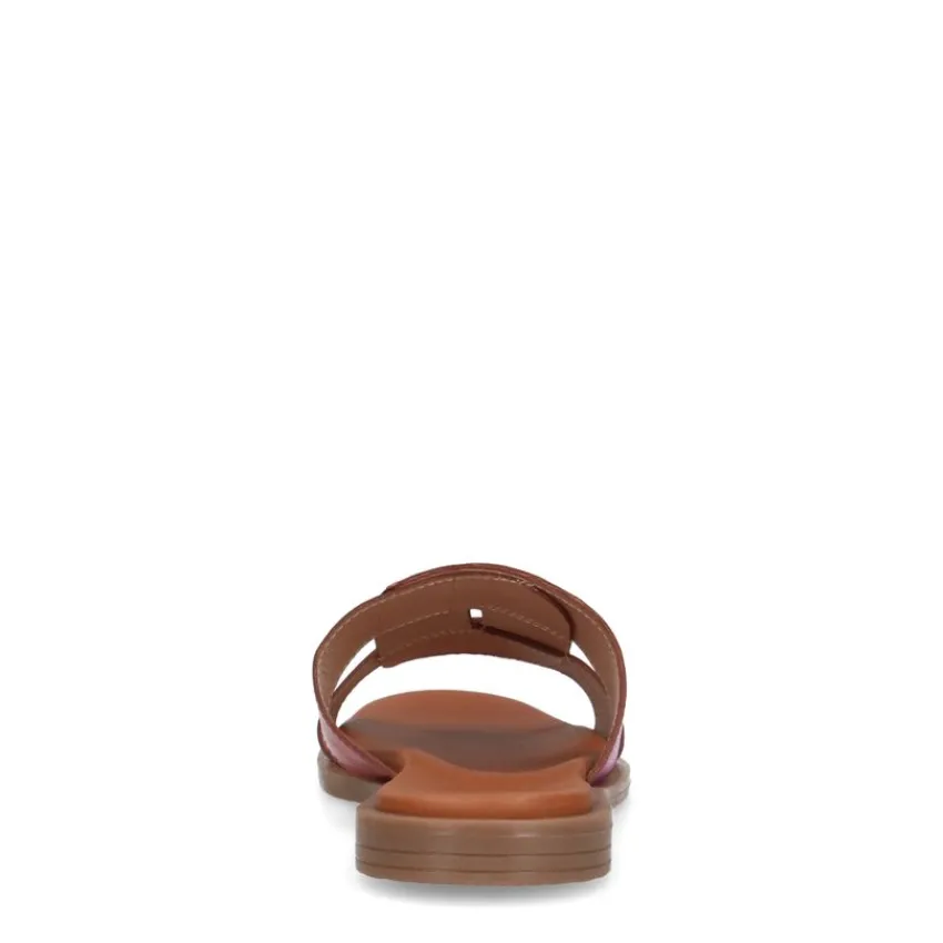 Manfield Roze metallic leren slippers^DAMES Slippers