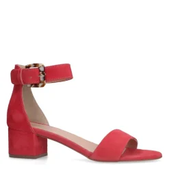 Manfield Roze suède sandalen met hak^DAMES Sandalen