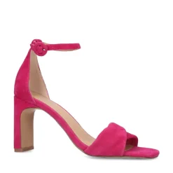 Manfield Roze suède sandalen met hak^DAMES Sandalen