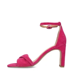 Manfield Roze suède sandalen met hak^DAMES Sandalen