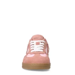 Manfield Roze suède sneakers sneakers met kant^DAMES Sneakers