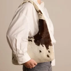 Manfield Schoudertas met cowprint^ Schoudertassen