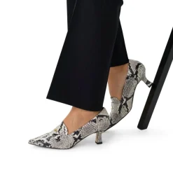Manfield Slangenprint leren pumps^DAMES Pumps