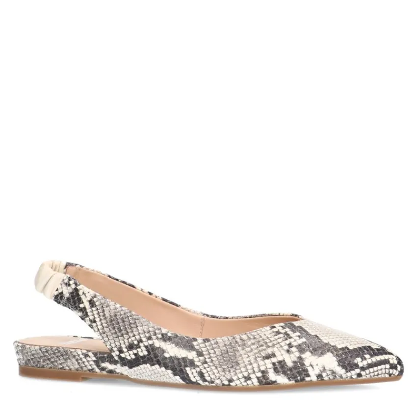 Manfield Slangenprint leren slingbacks^DAMES Pumps|Slingbacks