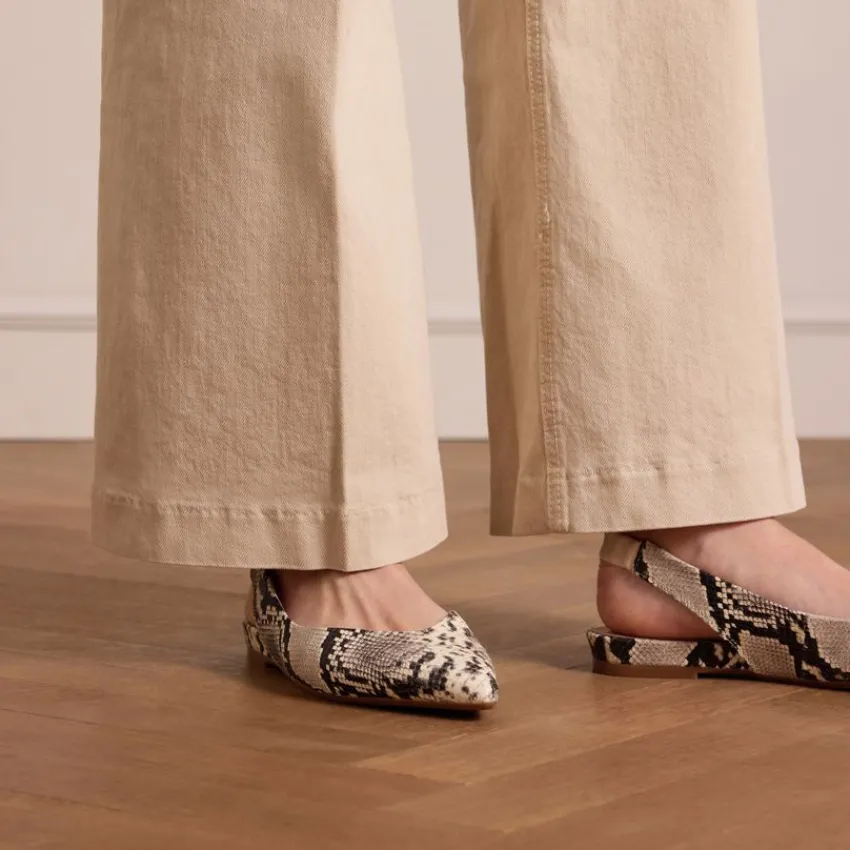 Manfield Slangenprint leren slingbacks^DAMES Pumps|Slingbacks