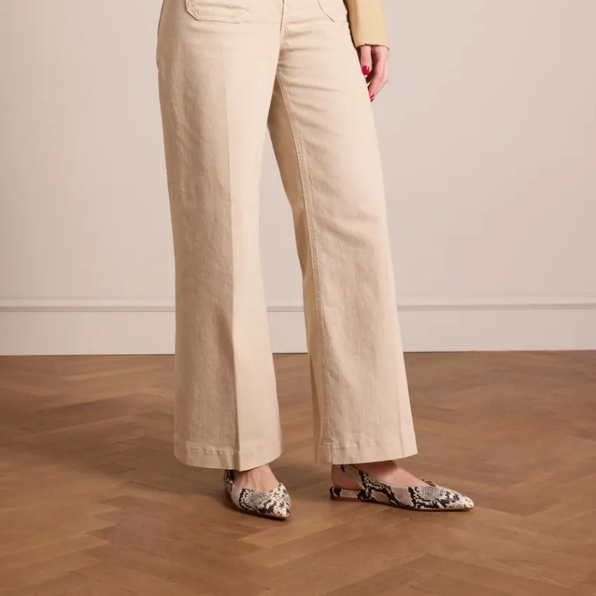 Manfield Slangenprint leren slingbacks^DAMES Pumps|Slingbacks