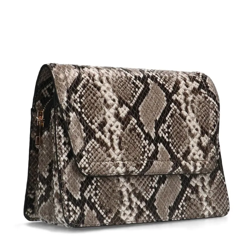 Manfield Slangenprint schoudertas^ Schoudertassen