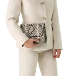 Manfield Slangenprint schoudertas^ Schoudertassen